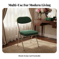 Upholstered Folding Chair Portable Household Furniture Ergonomic for Dining Room
