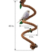 Rope Parrot Climbing Rope Perch, Bendable Rope Toy for Bird Enrichment, Secure Screw Fastener for Parakeet Cockatiel Medium Size Indoor
