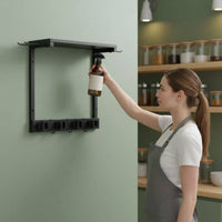 Wall-Attached Cleaning Rack Hanging Clips Cleaning Tool Rack Multi Functional Utility Shelf