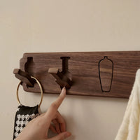 Folding Wall Coat Rack Foldable Hardware Natural for Foyer