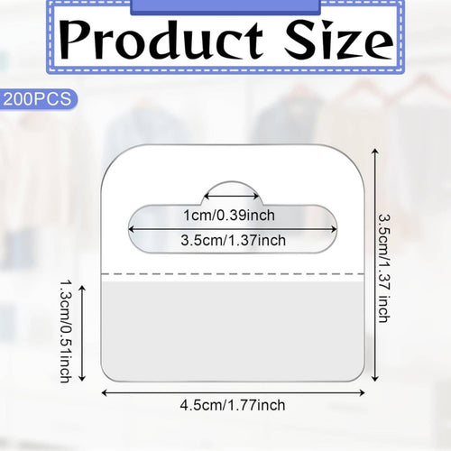 200 Pieces Self Hang Tab Punch Display Tag Easy to Use Packaging Accessory for Supermarket