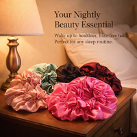 Satin Bonnet for Sleeping Double Layer, Adjustable Nightcap with Elastic Band, Soft Cap for Curly Protection Mixed Color