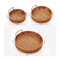 Woven Serving Tray with Handles Natural for Dining Room, Kitchen