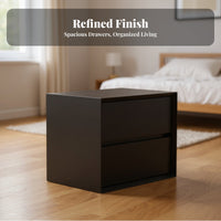 Modern Design Nightstand with Drawers Space-Saving 2-Drawer End Table Minimalist Design Bedroom Furniture Narrow Profile for Apartment Dwellers, Homeowners, Small Areas, Living Room, College Dorm, Entryway