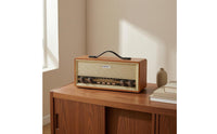 Front Grille Retro Wooden Bluetooth Radio Speaker Control Knobs Portable Wooden Radio Speaker Push Buttons