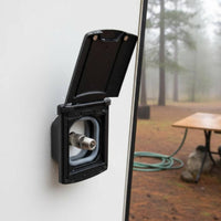 RV Fast Attach Water Inlet 180° Flip Cover RV Exterior Shower Box Travel Trailer Water Hookup Cover Easy Installation