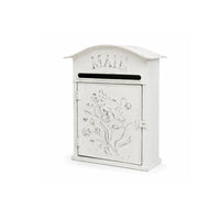 Floral Relief Rustic Decorative Post Box Vintage Wall Mailbox Weathered Finish