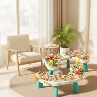 Multi-Activity Toddler Table with Gears Interactive Busy Table Molded Play Station Multifunctional for Preschoolers