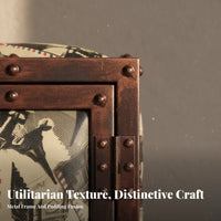 utilitarian Lockbox Nightstand Retro Design Bedside Table Multi-Purpose