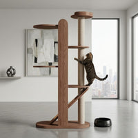 Wooden Cat Climber Climbing Tree Sturdy Base Cat Climbing Towers Structure Space-Saving Pet Accessory