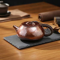 Hammered Copper Teapot 300ml Kettle Heat-Colored Pot for Collectors
