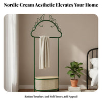 Rolling Clothes Stand with Basket Minimalist Nordic Design Rolling Valet Stand with Hamper Sturdy & Long-Lasting Creative Heaven