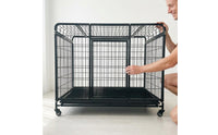 Metal Pet Cage Wheels Wheels Portable Pet Cage Square-Tube Frame