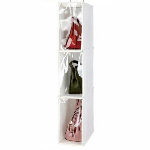Enclosed Hanging Bag Organizer Easy to Install Dustproof Bag Rack for Dorm Room