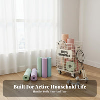 Stretching Mat Storage Rack Space Saving Stretching Mat Storage Basket Large Capacity Rolling Workout Equipment Holder for Families, Garage