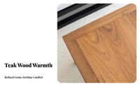 Small Square Kang Table Traditional Asian Floor Design Desk Natural Wood Grain Adaptable for Bay Opening, Floor Mat Room