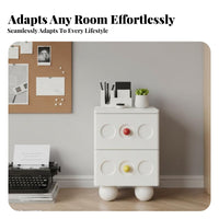 3-Drawer Nightstand adaptable Retro 3-Drawer End Table Easy Assembly for Bedroom