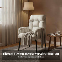 Paded Sled Base Armchair Reclining Function Desk Chair Ergonomic Design Padded Seat Pad for Clients, Study Room, Bedroom