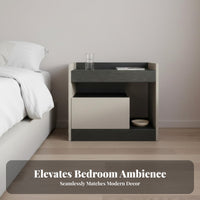 Sculptural Bedside Table Minimalist Design Nightstand Floor-Standing for Office