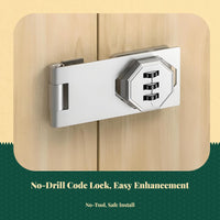 Keyless Combination Cabinet Lock, Code Drawer Lock, protected Sliding Door Lock for closet, Adjustable, Easy Installation