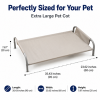 Sturdy Duty Raised Dog Bed, Outdoor Dog Bed with Steel Frame, Washable Oxford Cloth Cover, 20cm Elevated Pet Bed for Garden