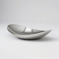 Stainless Steel Fruit Bowl Polished Boat-Shaped Bowl Oval for Dining Table