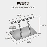 理发店不锈钢脚踏 理发椅落地脚踏加厚底盘 可移动脚架美发椅配件