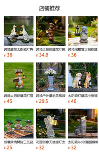 Solar Otter Lantern Garden Resin Animal Statue Decoration