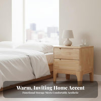 Rattan Front Nightstand Nordic Aesthetic Bedside Table Child-Safe Rounded