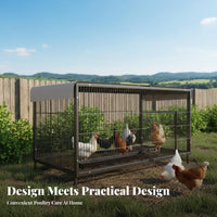 Large Metal Chicken Enclosure Weatherproof Poultry Enclosure Lockable Door