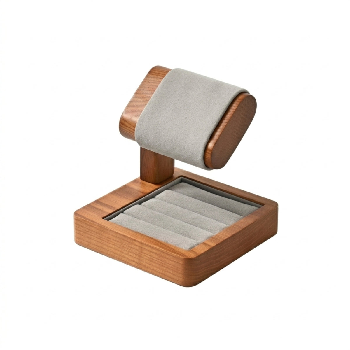 Watch Stand Valet Tray Padded Watch Display with Space-Saving Tray for Dresser, Counter