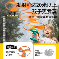 Children's Bamboo Dragonfly Flying Disc Launcher Toy, Outdoor Flying Toy for Kids