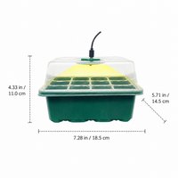Plant Growing Lamps, 5-Pack Plant Germination Kit with Grow Lamp & USB Cable, Indoor Greenhouse for Seedling Trays, Green