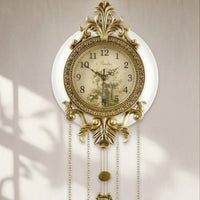 Wall Clock with Pendulum Ornate Pendulum Wall Clock Carved for Hallway