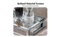 Mirrored Rhinestone Platter Multi-Purpose Crystal-Beaded Mirrored Tray for Women