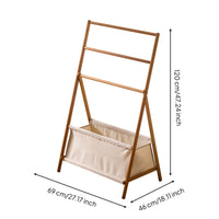 Clothes Rack with Storage Bin Space-Saving Floor Hanger Portable for Renters