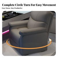Single-Seater Recliner Ergonomic Design Recliner with Footrest Full-rotationDegree Rotating Base for E-Sports Participants