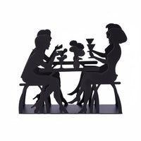 Hollow-out Metal Napkin Rack Decorative Black Iron Napkin Holder Weighted Base Metal Tabletop Tissue Holder for Cafe