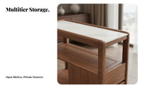 Rolling Side Cabinet Easy to Clean Top Rolling Bedside Cabinet Rounded Corners