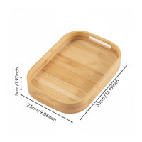 Bamboo Serving Tray Multi-Purpose Bamboo Breakfast Platter for Kitchen