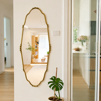 French Retro Full-Length Mirror, 165cm, Dressing Mirror, Mirror, Arch Shape, Shatter-Resistant Processing