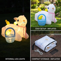 Easter Inflatable Outdoor Decoration Happy Easter Yard Decoration Light-up Easy To Install LED Light for Holiday Party Garden Lawn Decor