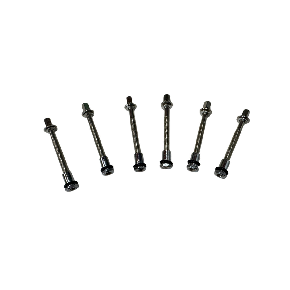 6 Pieces Drum Screws Metal Snare Drum Tension Rods Silver-Toned Tension Rods for Percussionists