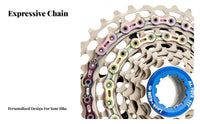 Cycle Chain Colorful Finish Mountain Bike Chain Lightweight Design Long-Lasting for DIY Mechanics, Racing, Garage
