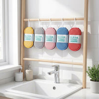 Microfibre Dual Washing Up Sponge and Dish Cloths, 4-Pack Double-Sided Grain Texture Sponges for Dishes, 17cm X 10cm Assorted Colors
