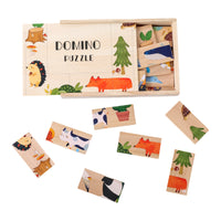 Sturdy Animal Matching Tile Puzzle Preschool Matching Tile Set with Sliding Box Convenient Wooden Puzzle with Storage Box Decorative for Classroom