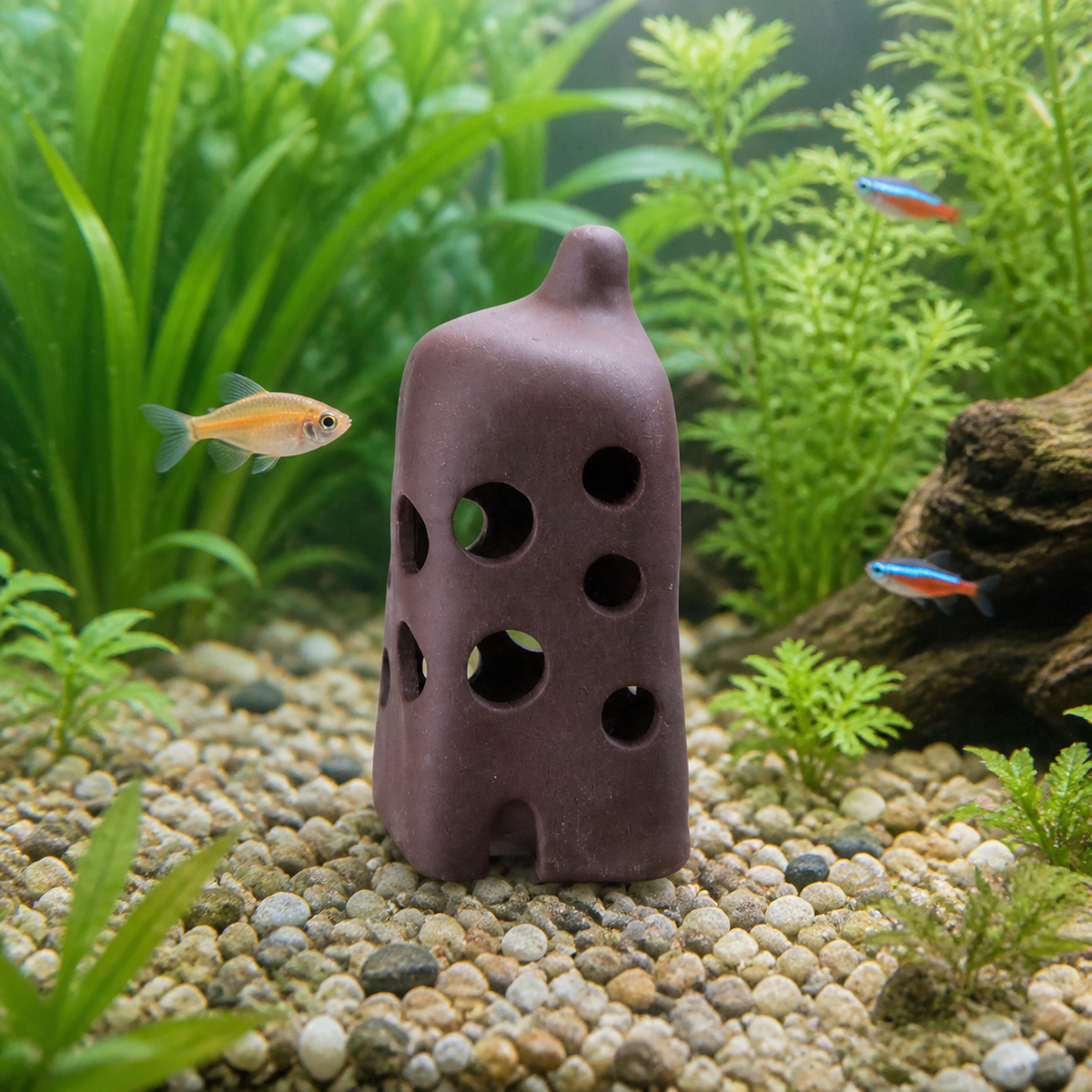Aquarium Ornament Hideaway Aquarium Layout Ceramic Porous Fish Shrimp Hide Shelter 20 Pieces