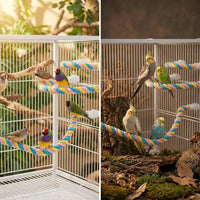 Bird Swing and Parrot Toys for Budgies, Flexible Rope and Iron Cockatiel Toys, Hanging Cage Rope for Parakeets and Cockatiels