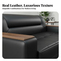 High-Resilience Foam Cushions 3 Seater Leather Office Sofa Easy to Clean 3 Seater Office Couch Wear-Resistant Modern Business Reception Couch Waterproof for Visitors, Clients, Homeowners, Lobby, Waiting Room