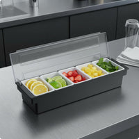 Divided Condiment Container with Lid 5 Compartment Food Tray Preservation